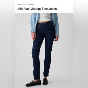 Gap Mid Rise Vintage Slim Jeans. Brand New Size 31